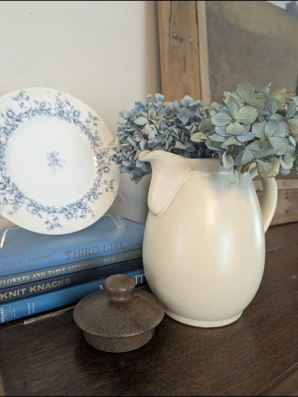 Denby Stoneware Teapot Cream Speckled Pitcher Made in England